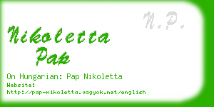 nikoletta pap business card